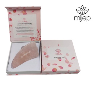 MIJEP Rose Quartz Gua Sha - Stunning Premium Quality Natural Stone Facial GuaSha, Face Massager Tool