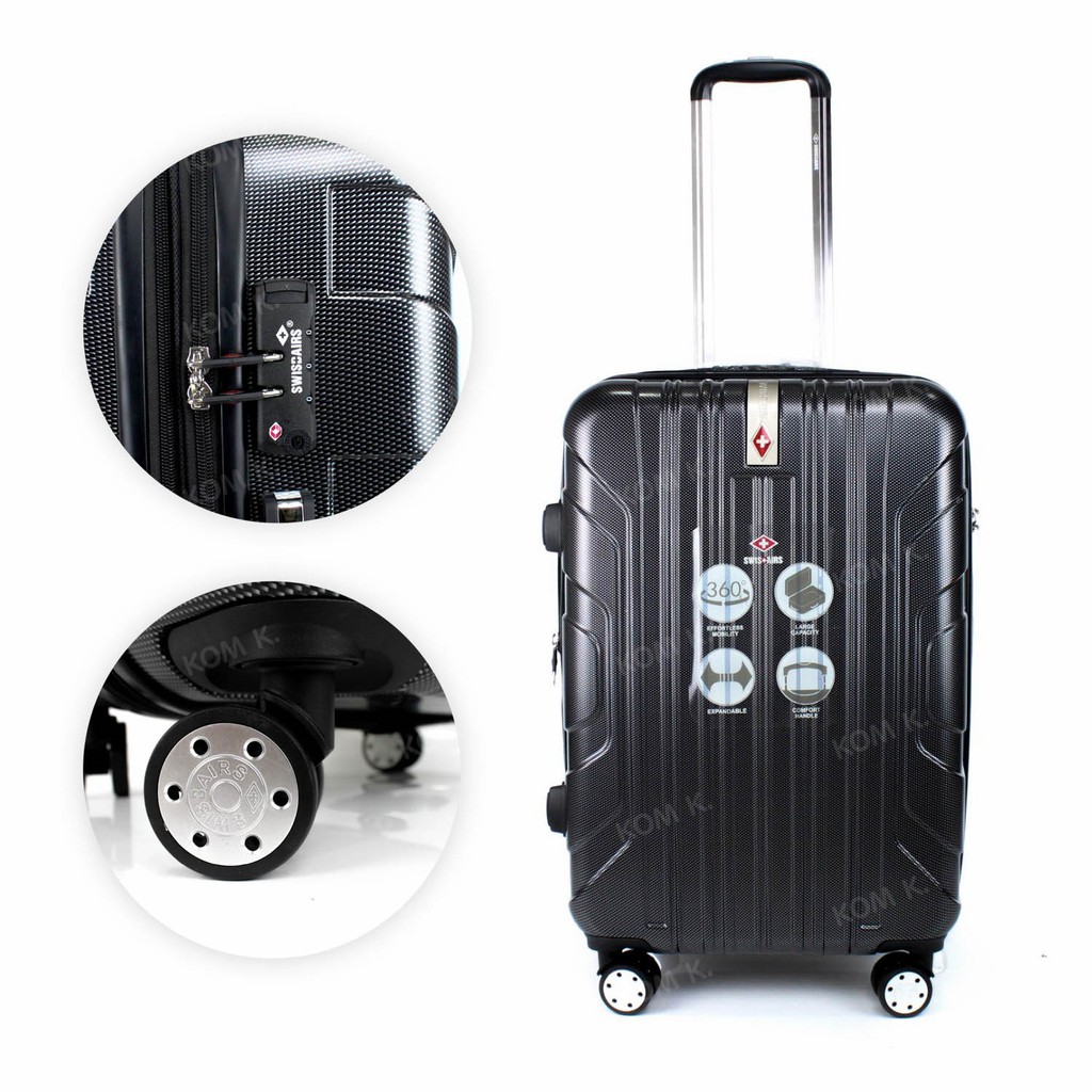 SwissAirs น้องใหม่มาแรง! Luggage Trolley กระเป๋าเดินทาง รุ่น KS814/28/Black ของแท้ 100% (Warrantyถูก