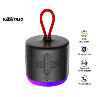 Kasinuo K16 ลำโพงบลูทูธ Bluetooth 5.0 ลำโพงไร้สายขนาดพกพา พร้อมไฟRGB ไมค์ในตัว เสียงเซอราวด์ 360องศา
