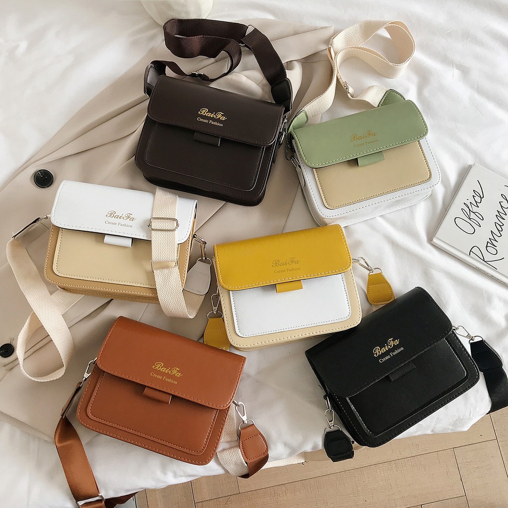 NAMCHA SHOP  กระเป๋าสะพายข้าง กระเป๋าผู้หญิง หนัง Z05