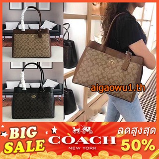 แท้💯%【มีกล่อง  ใบแจ้งหนี้  บัตร 】New-ป้ายห้อย Coach F31475 กระเป๋าสะพายข้าง ถุงสัมภาระ สีน้ำตาลเข้ม