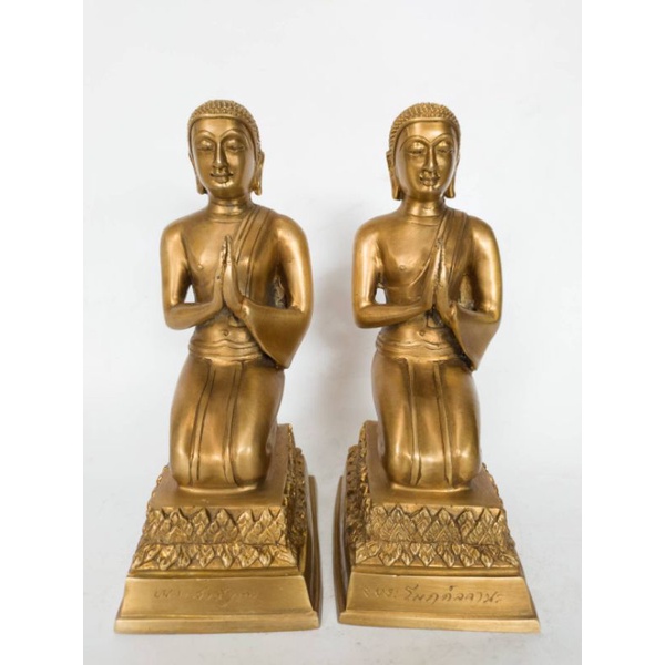 พระบูชา​พระโมคคัลลานะ​ พระสารีบุตร​ พิธี​รุ่นบารมีหนุนดวง​ วัดบางจาก​ จ.นนทบุรี​ ปี2552​ เนื้อ​ทองเหลือง​