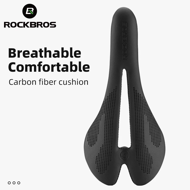 ROCKBROS อานเบาะนั่ง คาร์บอนไฟเบอร์ น้ําหนักเบา ระบายอากาศ สําหรับรถจักรยาน Mtb