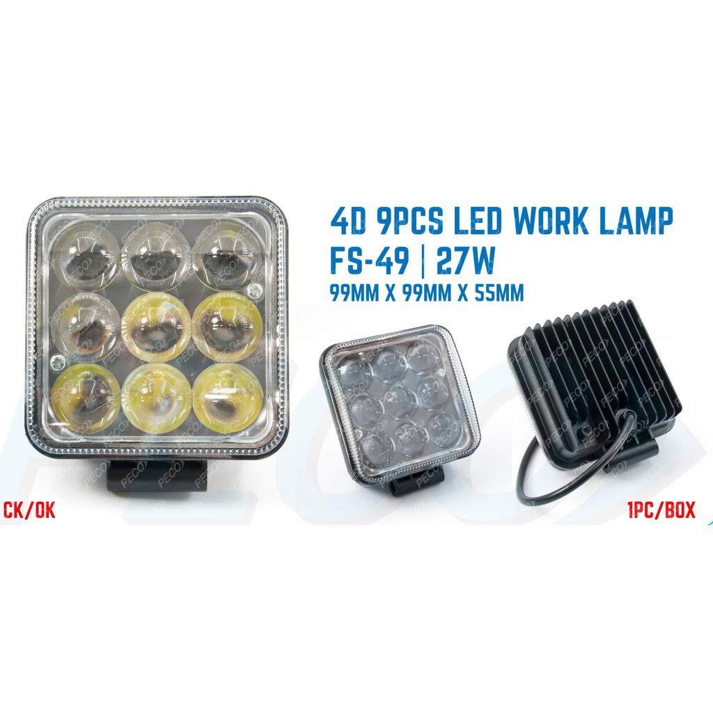 FS-49 4D 9PCS รถ LED WORK LAMP (27W)