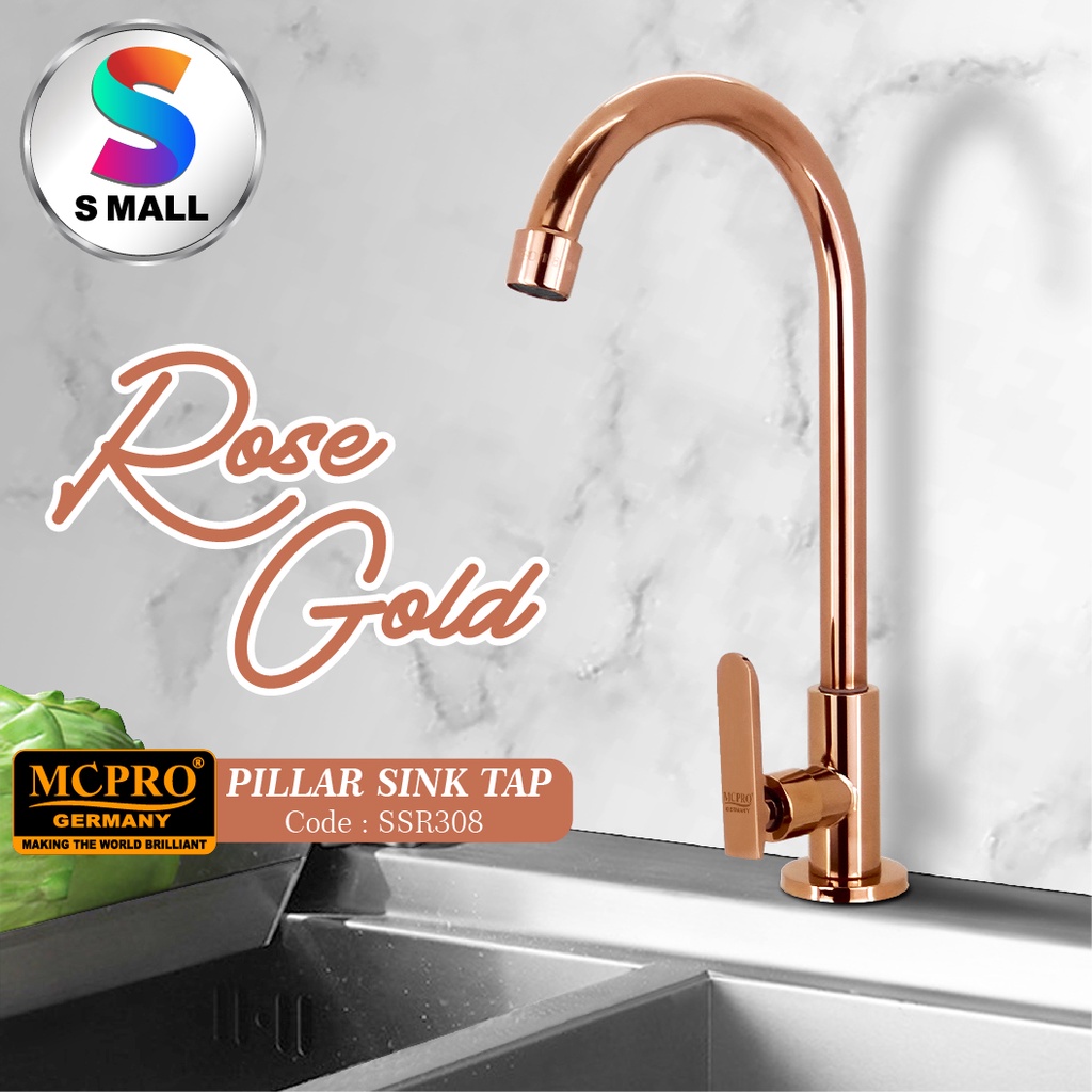 MCPRO ROSE GOLD อ่างล้างจานก๊อกน้ําเสาอ่างล้างจานก๊อกน้ํา (SSR308)
