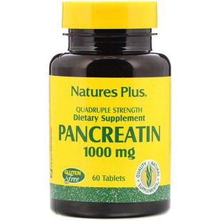 Natures Plus, Pancreatin, 1000 mg, 60 Tablets