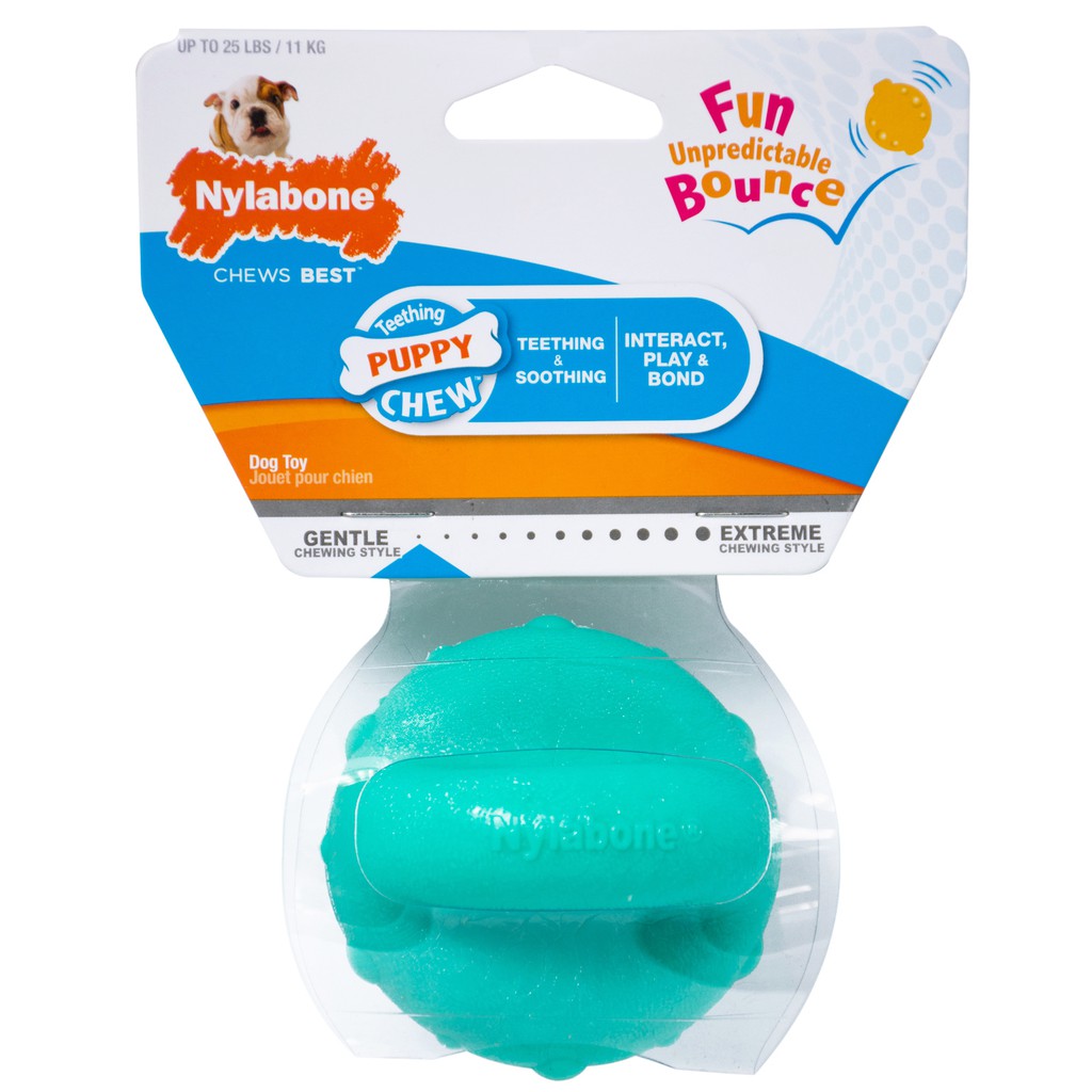Nylabone NPGB803P Puppy Giggle Ball - WOLF / Made in USA