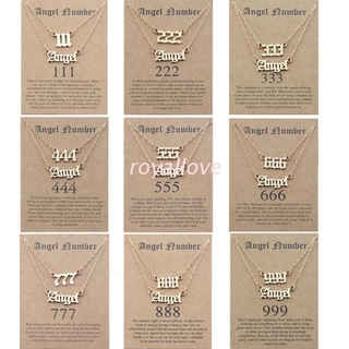 royal Angel Number Necklace for Women Dainty Gold Plated Number 111 222 333 444 555 666 777  Numerology  Pendants Choker Chain