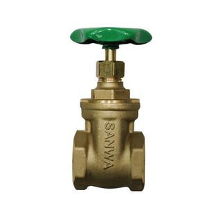 🔥สินค้าขายดี!! ประตูน้ำทองเหลือง SANWA สีทองเหลือง/เขียว อุปกรณ์ระบบประปา