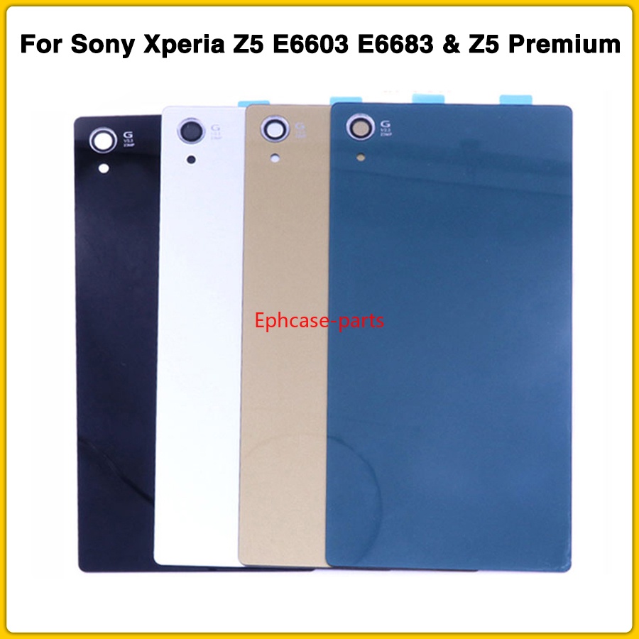 Epcph- สําหรับ Sony Xperia Z5 E6603 E6683 Z5 พรีเมี่ยม Z5 Plus E6883 แบตเตอรี่ประตู + สติกเกอร์