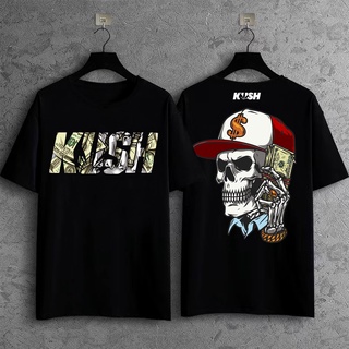 KUSH สตรีทแวร์แขนสั้นเสื้อยืดฮิปฮอป Unisex ถนนสูงแฟชั่นผ้าฝ้ายเสื้อยืด KUSH ITY