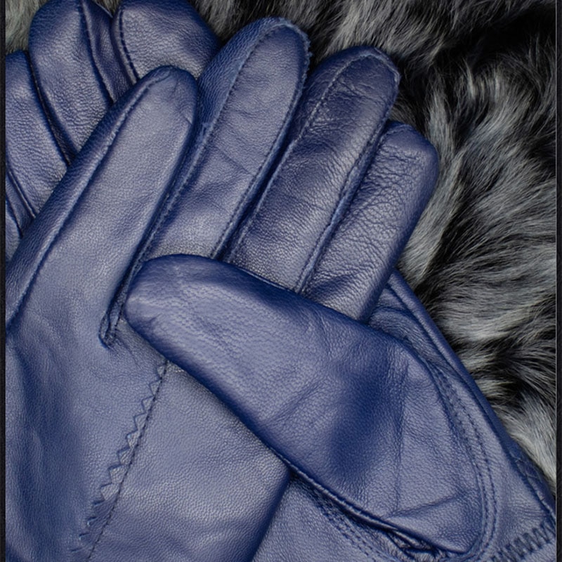 Real Genuine Leather Gloves Women Luxury Warm Sheep Skin Winter Girls Real Leather Yellow Glove