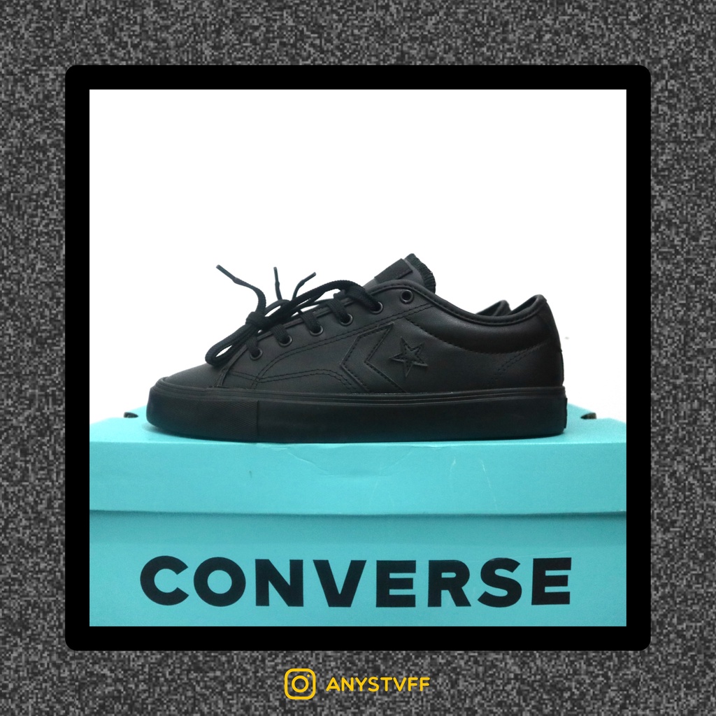 Converse Star Replay Ox หนังโมโนสีดําเต็มรูปแบบก่อนรักต้นฉบับ