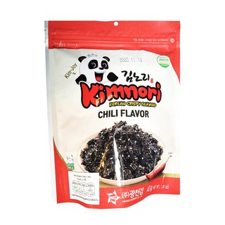 สาหร่ายโรยข้าว Kimnori รส Crispy Seaweed (Chili &amp; Barbeque Flavor) 40g โรยแล้วหอม อร่อย ฉุดไม่อยู่ สาหร่ายทอดกรอบ