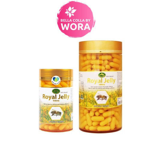 นมผึ้ง Nature's King Royal Jelly 1000mg. เนเจอร์ คิงส์ รอยัล เจลลี่ [120 เม็ด/365 เม็ด]