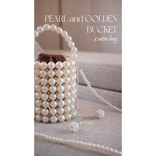 กระเป๋าลูกปัดรุ่น pearl bucket x satin bag