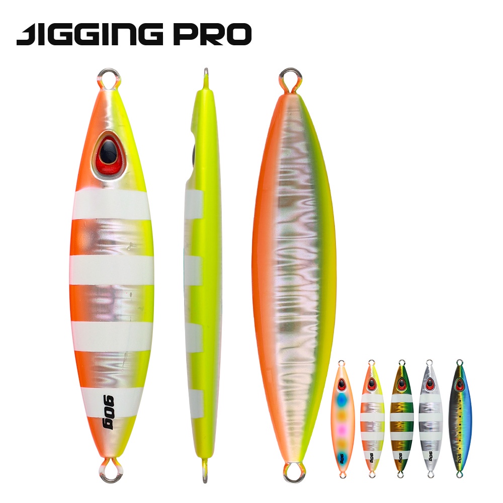 Jiggingpro Volante Jig 60g 90g UV เคลือบช้า Drop Jigs โลหะน้ําเค็ม Jig lure สําหรับ Kingfish Hard ตกปลา