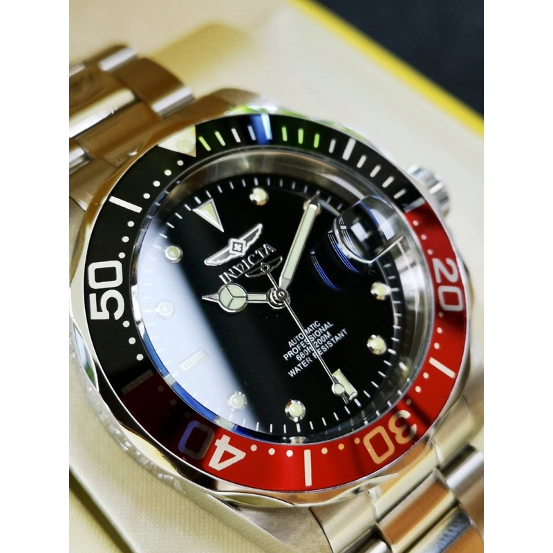 Invicta Men's Automatic Watch Pro Diver 40mm Black Red 9403 With Barton Strap