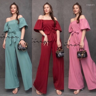 17920 Jumpsuit ขายาว + สายผูกเอว