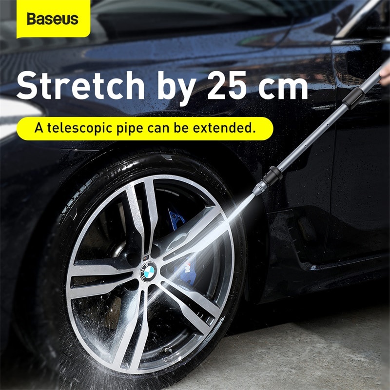Baseus 2 in 1 Car Washer Gun With Mop High Pressure Washer Spray Nozzle Flexible Hose Car Washer Tornadoes Cleaning Washing Tool