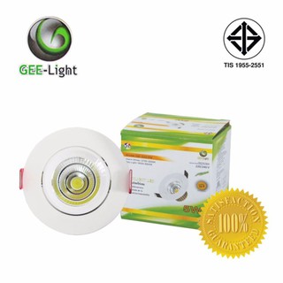 GEE-Light โคมไฟ ดาวน์ไลท์ฝังฝ้า แอลอีดี Downlight COB LED 5W แสงวอมไวท์ Warm White 3000K