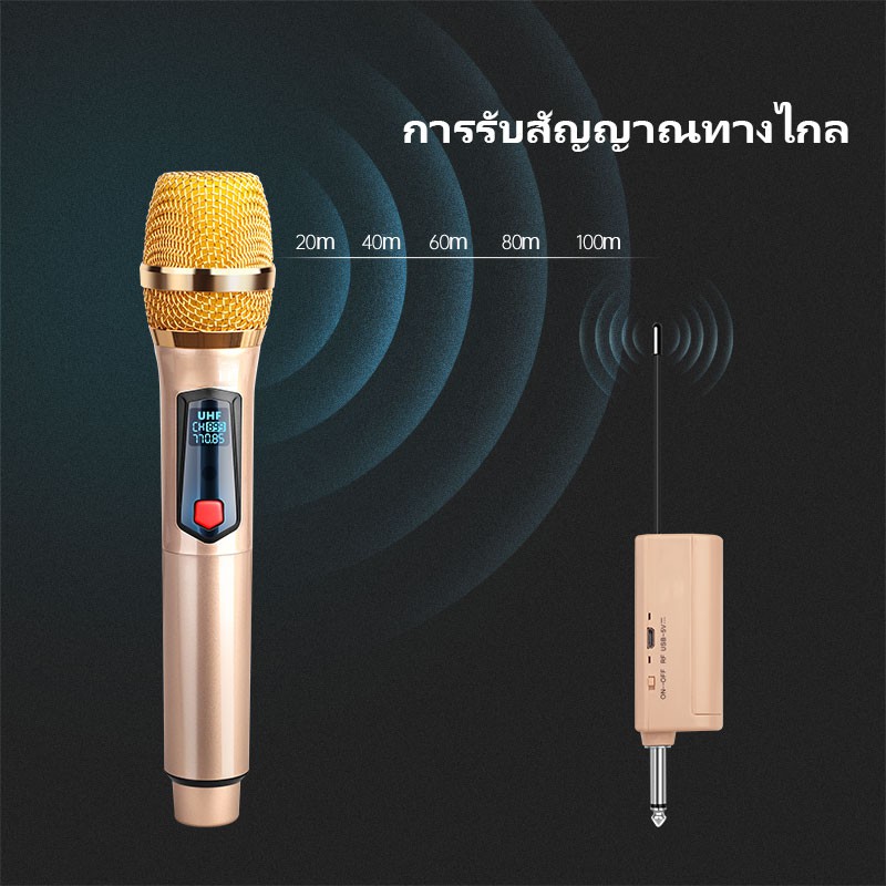 COV-UC8200 ไมโครโฟน ไมค์ลอยคู่ ไมค์ลอยไร้สาย ความถึ่สูง ไมโครโฟนแบบพกพา หมดปัญหาคลื่นแทรก