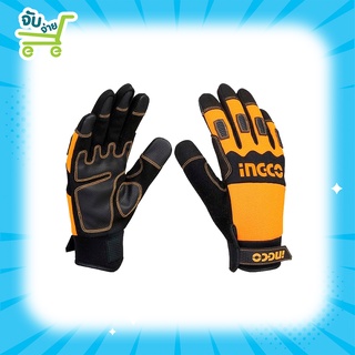 INGCO ถุงมือช่างอเนกประสงค์ ไมโครไฟเบอร์ เคลือบยางบนฝ่ามือ Size : XL รุ่น HGMG02 ( Mechanic Gloves )