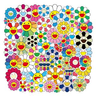 สติกเกอร์ PVC กันน้ำ พิมพ์ลาย Takashi Murakami สำหรับตกแต่งสมุด 50 ชิ้น