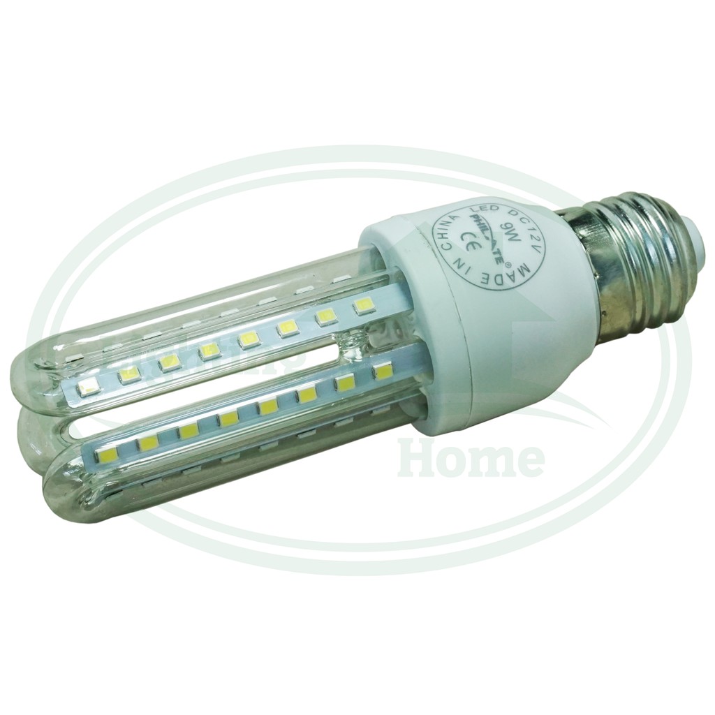 หลอด 3U DC 12V 9W แสงเดย์ไลท์ (ห้ามใช้กับไฟบ้าน 220โวลต์) (B-21)