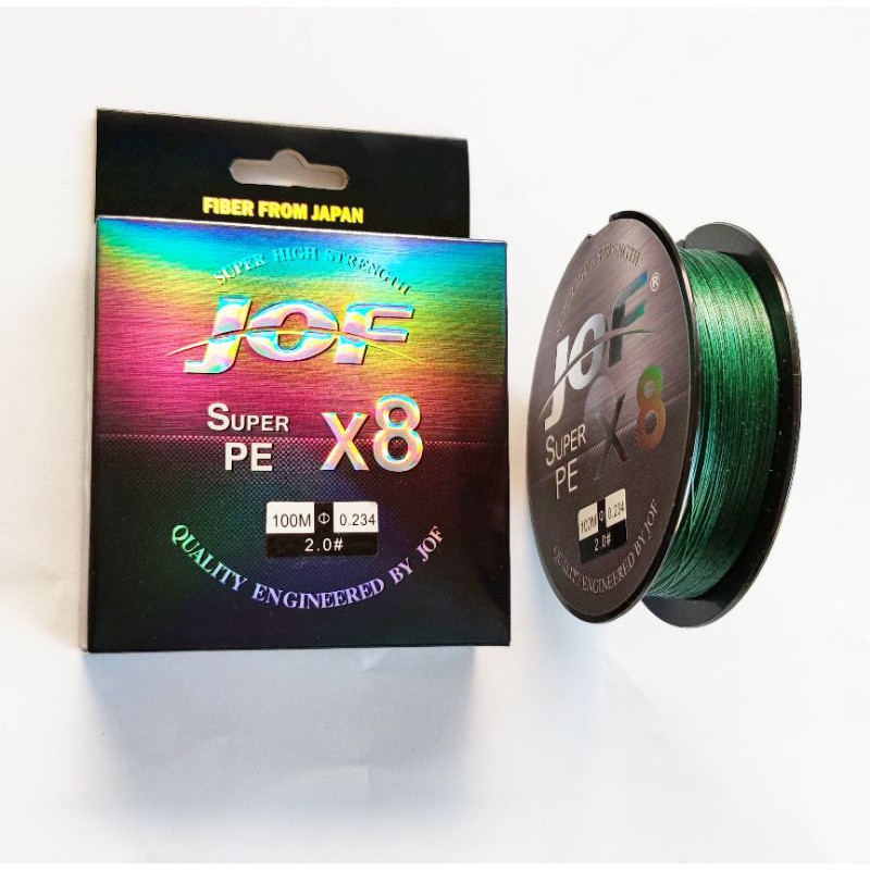 สาย PE JOF x8 รุ่น 100 เมตร  สี เขียว