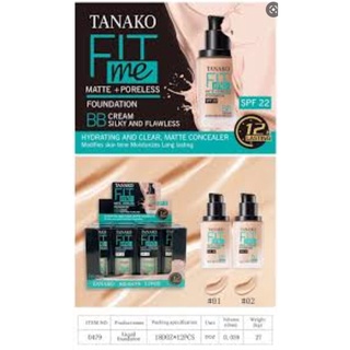 ⚡FLASH SALE⚡♡พร้อมส่งTANAKO FIT ME MATTE + PORELESS FOUNDATION