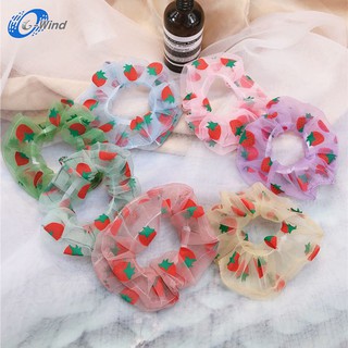 G-Wind HH01 ยางรัดผมผ้าชีฟองลายสตอเบอรี่ แฟชั่นสําหรับผู้หญิง หลากหลายแบบ หลากหลายสี คละสี