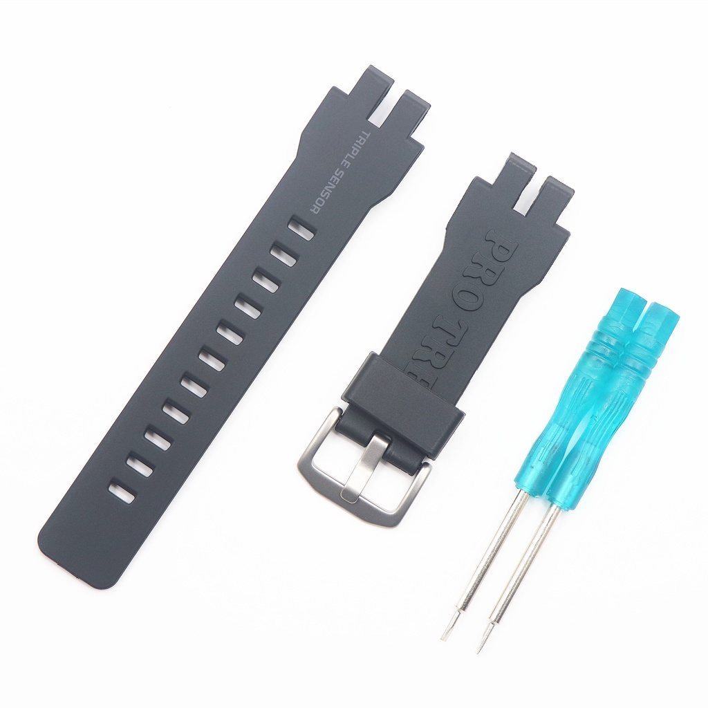 สายนาฬิกาสําหรับ PRW-300 PRW-3100Y PRW-6100Y-1B 6000Y/YT/FC-1 สายนาฬิกาซิลิโคนสีดําผู ้ ชายอุปกรณ ์ เสริม