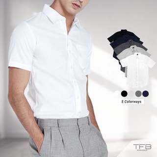 เสื้อเชิ้ตผู้ชาย แขนสั้น สีขาว TFB Workwear