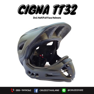 หมวกกันกระเเทก ซิกน่า เต็มใบแบบถอดได้ NEW-FullFace Helmet TT-32  Black