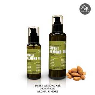 Aroma&amp;More  Sweet Almond Oil,Refined น้ำมันสวีท อัลมอลด์บริสุทธิ์ รีไฟน์, Spain (Cosmetic Grade)  100/200/1000ML