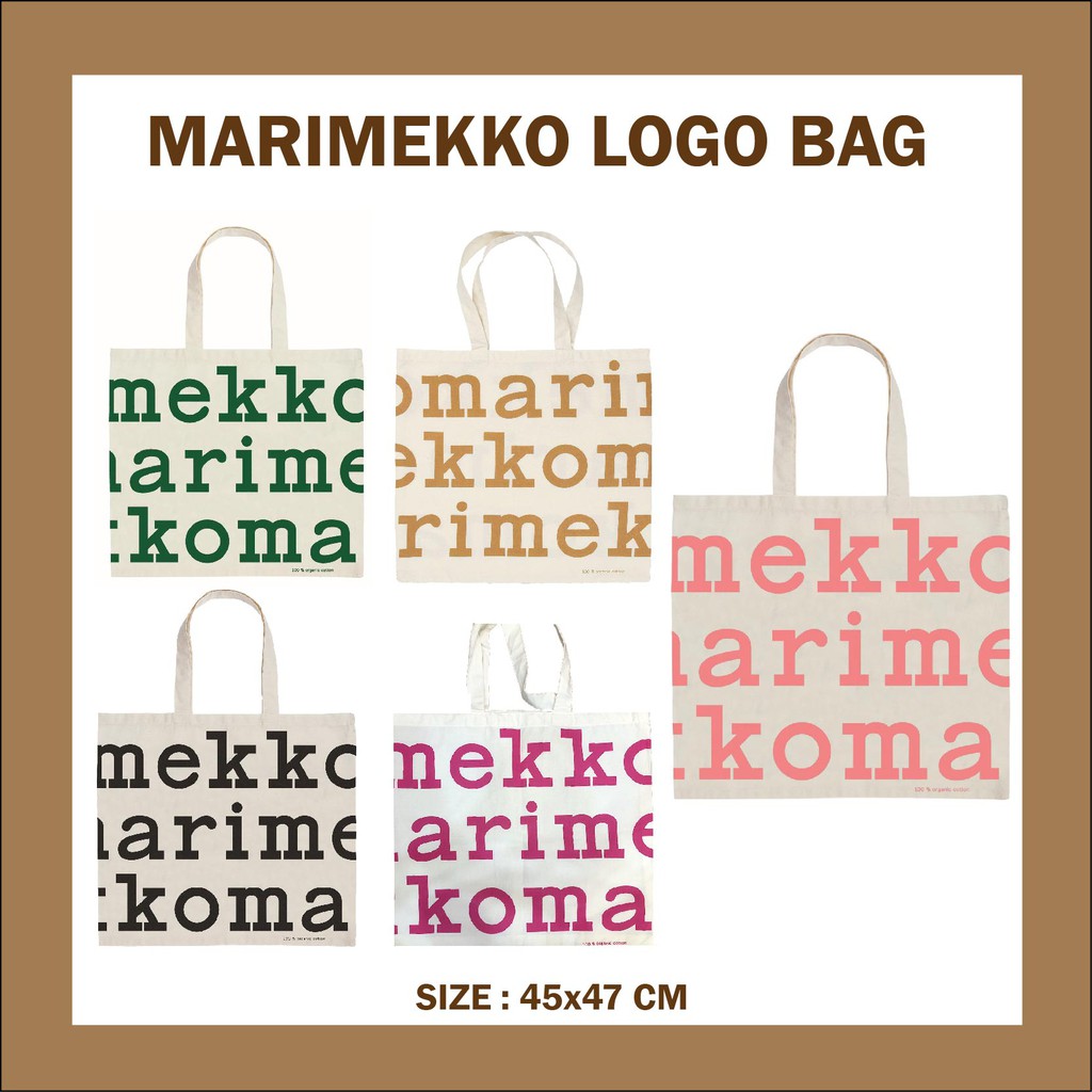 Marimekko logo tote bag ของแท้100% มีป้ายแท็ก | Shopee Thailand