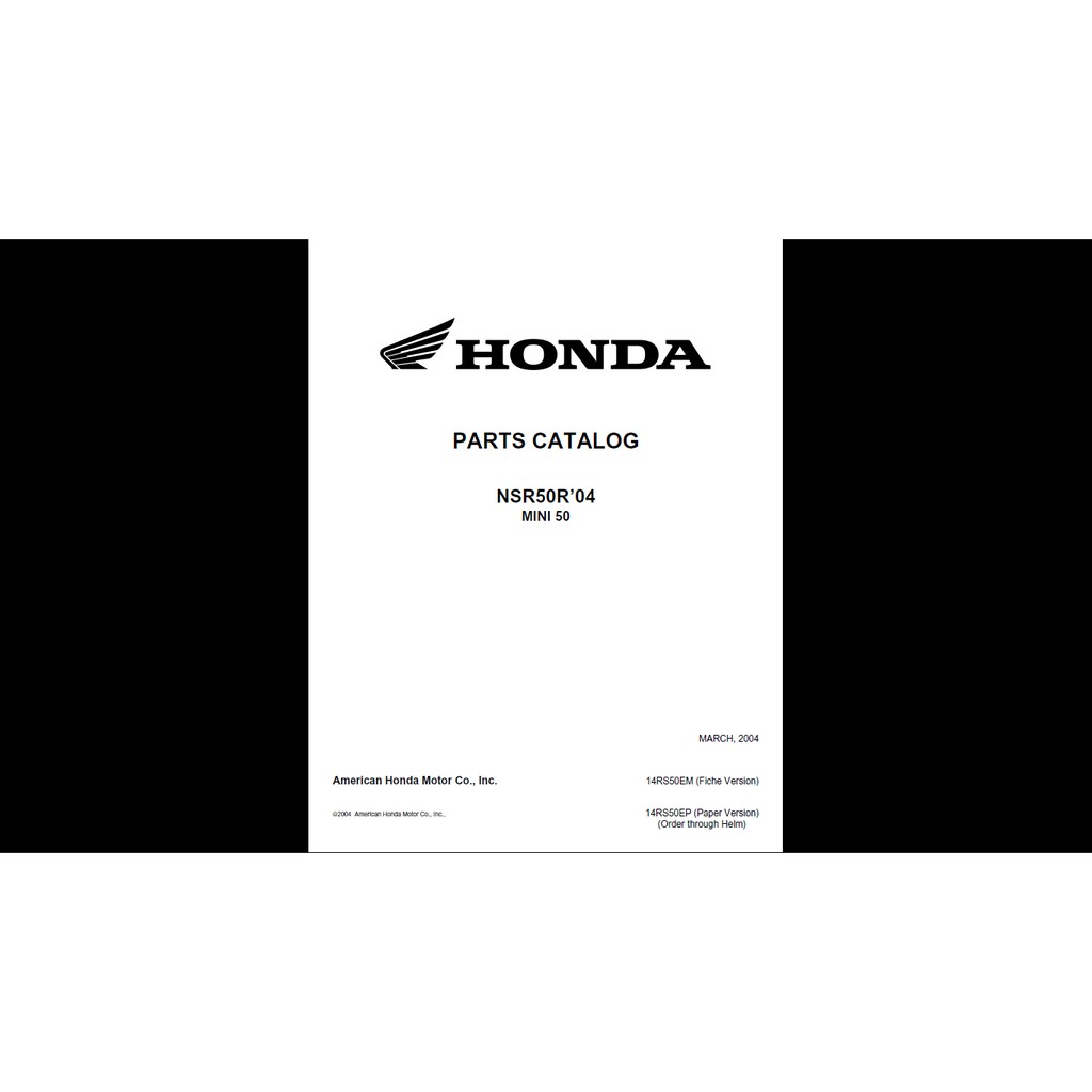 HONDA NSR 50 CATALOG ส่วนแคทคอล honda nsr 50 mini