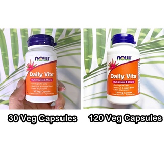 53% Sale!! EXP: 08/2023 วิตามินรวม Daily Vits Multi Vitamin &amp; Mineral 30 or 120 Veg Capsules (Now Foods®)