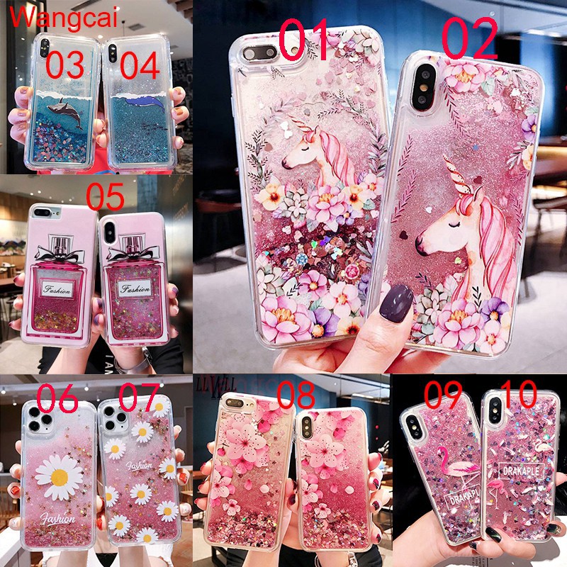 Samsung Galaxy Note 20 Ultra 10 M31 M30S เคสโทรศัพท์ Quicksand Liquid Unicorn Flamingo Glitter Bling น่ารักการ์ตูน Clear Case Cover