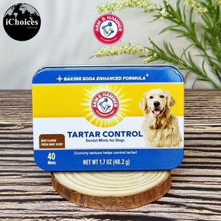 ขนมขัดฟัน ลดกลิ่นปากสุนัข Arm &amp; Hammer® Tartar Control Dental Mints For Dogs, Beef Flavor Fresh Mint Scent 40 Mints