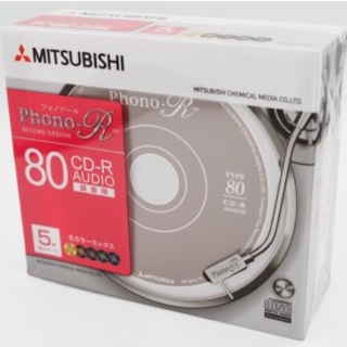 CD-R AUDIO MITSUBISHI เเผ่นคุณภาพ/จำนวน 1 แพ็ค มี 5 แผ่น (แพ็คเกจรุ่นใหม่)