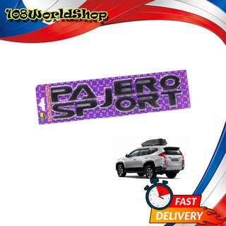 โลโก้แปะฝากระโปรงหน้า "PAJERO SPORT"  มิซูบิชิ ปาเจโร่ สปอร์ต สี ดำ Pajero Sport Mitsubishi 4 ประตู ปี2016-2018