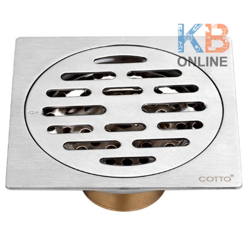 CT6404Z2P(HM) ตะแกรงน้ำทิ้งสเเตนเลสเหลี่ยม (หน้าแปลน 4 นิ้ว) Stainless Floor Drain Square Body (Flan