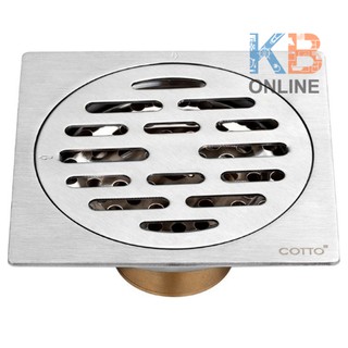 CT6404Z2P(HM) ตะแกรงน้ำทิ้งสเเตนเลสเหลี่ยม (หน้าแปลน 4 นิ้ว) Stainless Floor Drain Square Body (Flange 4") COTTO