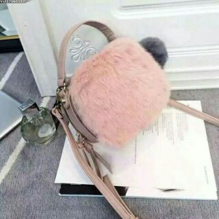 Preorder rabbit fur bucket bag