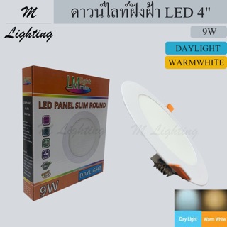 ดาวน์ไลท์ฝังฝ้า LED PANEL ทรงกลม 9วัตต์