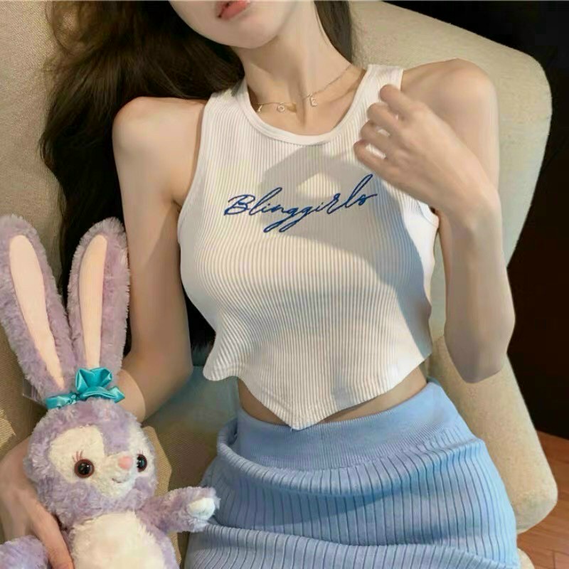 Alohashop91 เสื้อกล้ามปักปลายแหลม