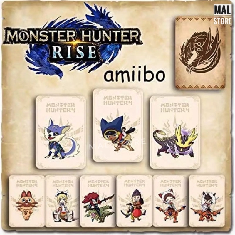 Set 9 ชิ้น Monster Hunter Rise NFC Amibo NFC Collection