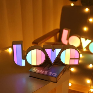 LOVE Neon รักนีออน โคมไฟตกแต่ง ไฟตั้งโต๊ะ โคมไฟหัวเตียงประดับของขวัญ วาเลนไทน์